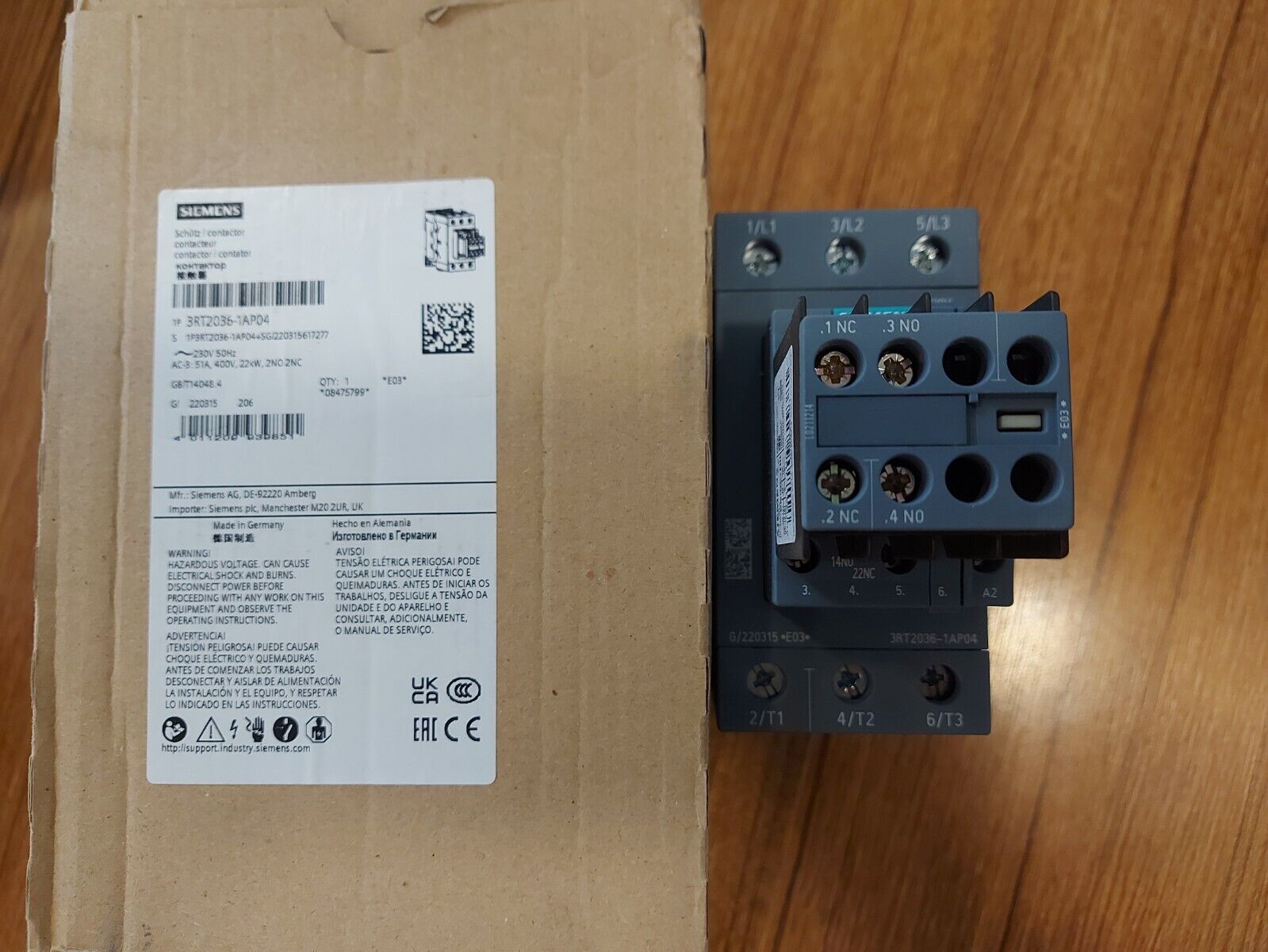 Contactor Siemens 3RT2036-1AP04