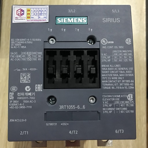 Contactor Siemens 3RT1055-6AP36
