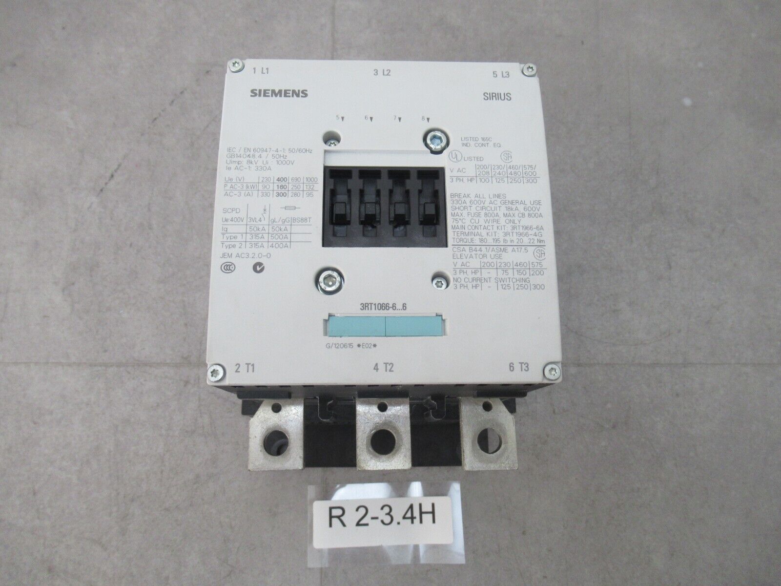 Contactor Siemens 3RT1066-6AB36